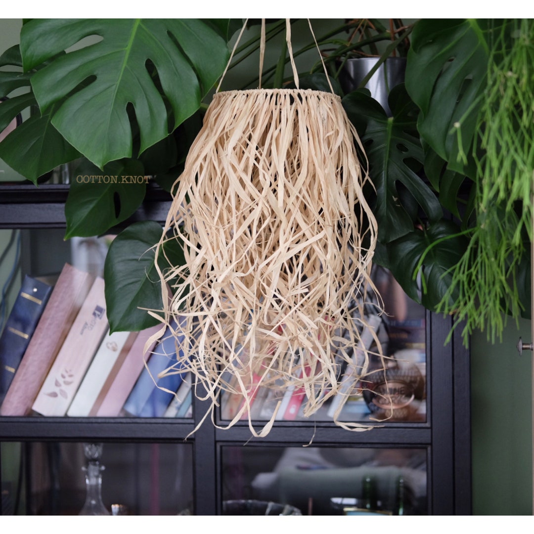 Wild Raffia Wild Raffia Chandelier Boho Lampenschirm Beige Licht Makramee - Etsy.de