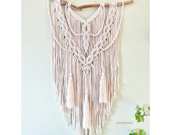 Cotton Macrame Wall Hanging Ivory Fiber art Modern Macrame Decor