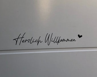 Sticker Aufkleber Willkommen Hauseingang