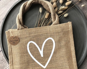 Jute bag 'Heart' | Gift bag