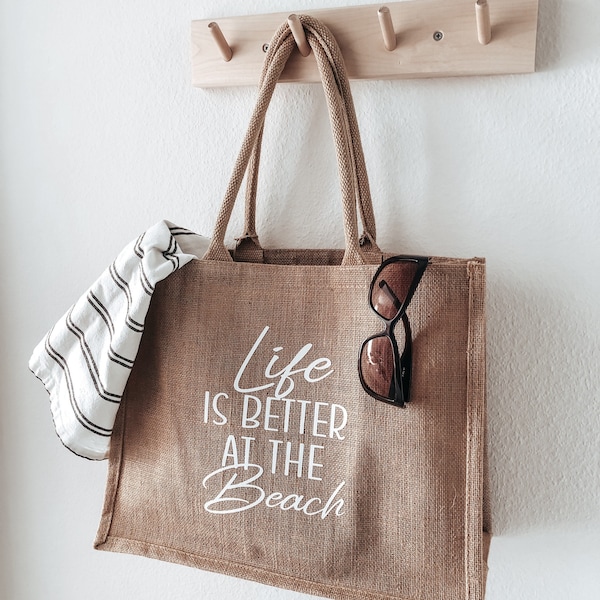 Jute bag 'Life is better at the Beach' / beach bag / market bag