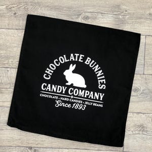 Pillowcase, cushion cover, bunnies, Easter, Easter bunny, Easter pillow, various colors schwarz