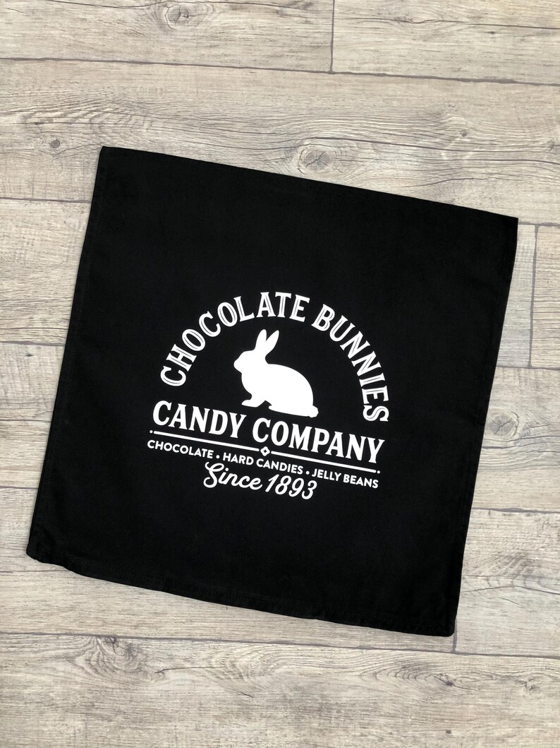 Pillowcase, cushion cover, bunnies, Easter, Easter bunny, Easter pillow, various colors schwarz