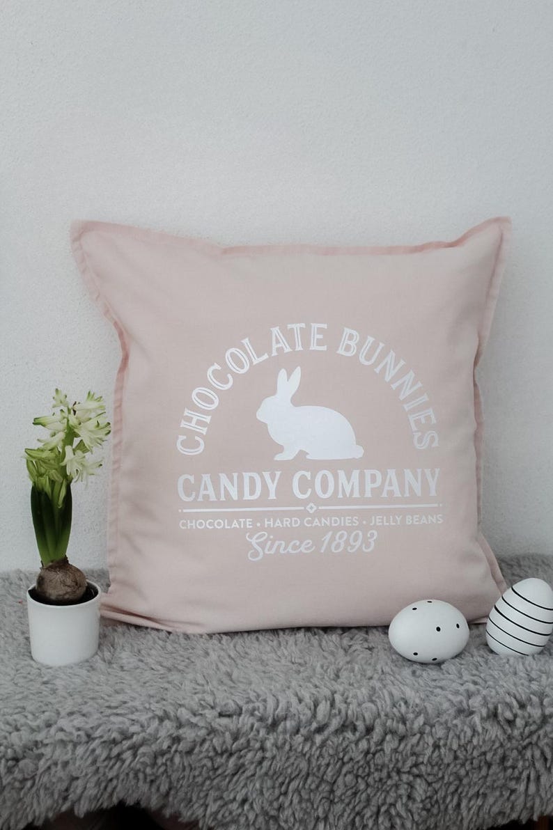 Pillowcase, cushion cover, bunnies, Easter, Easter bunny, Easter pillow, various colors rosa