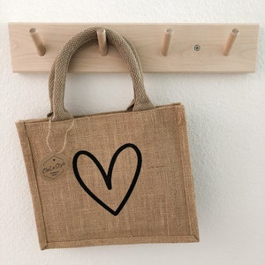 Jutetasche ,Herz Geschenktasche Bild 5