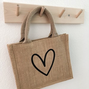 Jutetasche ,Herz Geschenktasche Bild 6