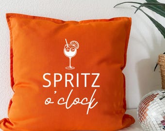 "Spritz o'clock" cushion cover / Summer living room decor / Gift for summer lovers / Aperitivo gift for girlfriend