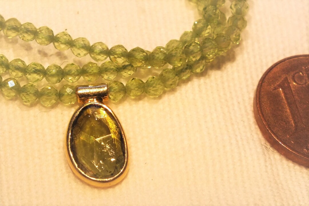 Collier Perles En Péridot Naturel Vert - 18 Pouces, Fermoir Homard, Fait Main Inde