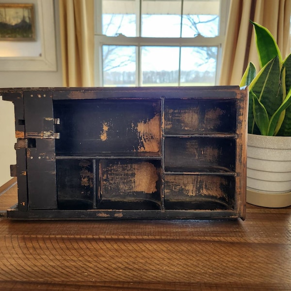 Antique National Cash Register Drawer Repurposed Knick Knack Display 100 Year Old Wooden Cash Drawer 1900s Cash Drawer Display Wall Hanging