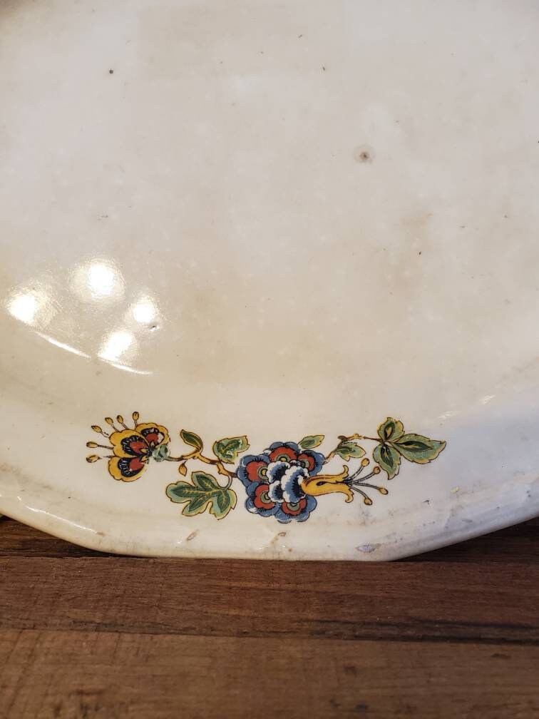 Antique Transferware Platter Vintage Serving Platter Funky Floral ...