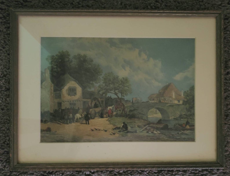 Old Cottage Print River Town Cottage Picture Maltkiln Inn By Etsy