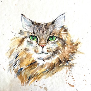 Katzenportrait, Katzenportrait, Katzenportrait, Katzenportrait, Katzenportrait, Katzenliebhaber Geschenkidee, Nur Original Aquarellbilder