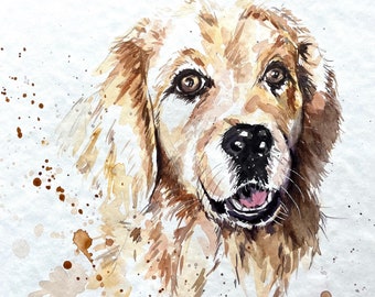 Hand painted Custom pet Portrait, Custom Watercolor Pet portrait, Gift for Dog lovers, Custom dogs portrait, Only Original paintings