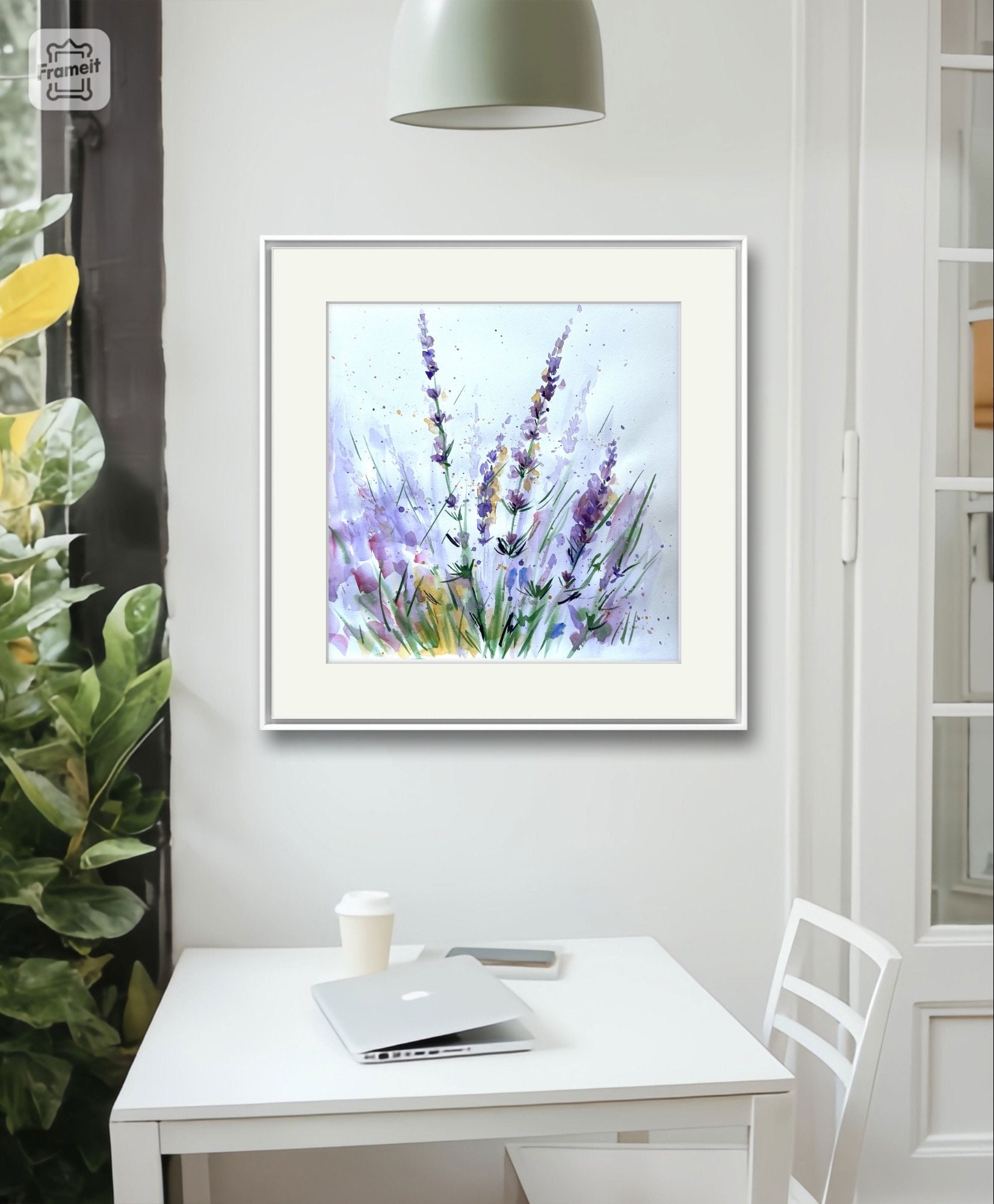 Stampa artistica su tela con fiori di lavanda, stampa botanica, decorazione da parete per cucina, set di 3 stampe artistiche di lavanda viola e verde, regali minimalisti - Italia