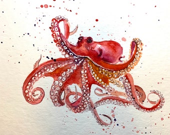 Oktopus Original Gemälde Wandkunst