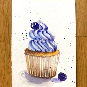 Cupcake Art Original Gemälde Postkarten Set