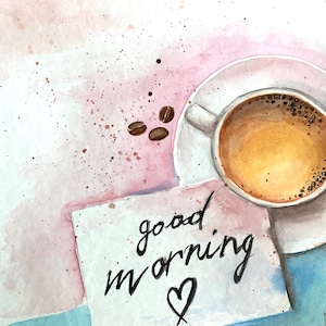 Good morning Coffee Original Painting Wall Decor Coffee Bar Decor Mother’s Day Gift