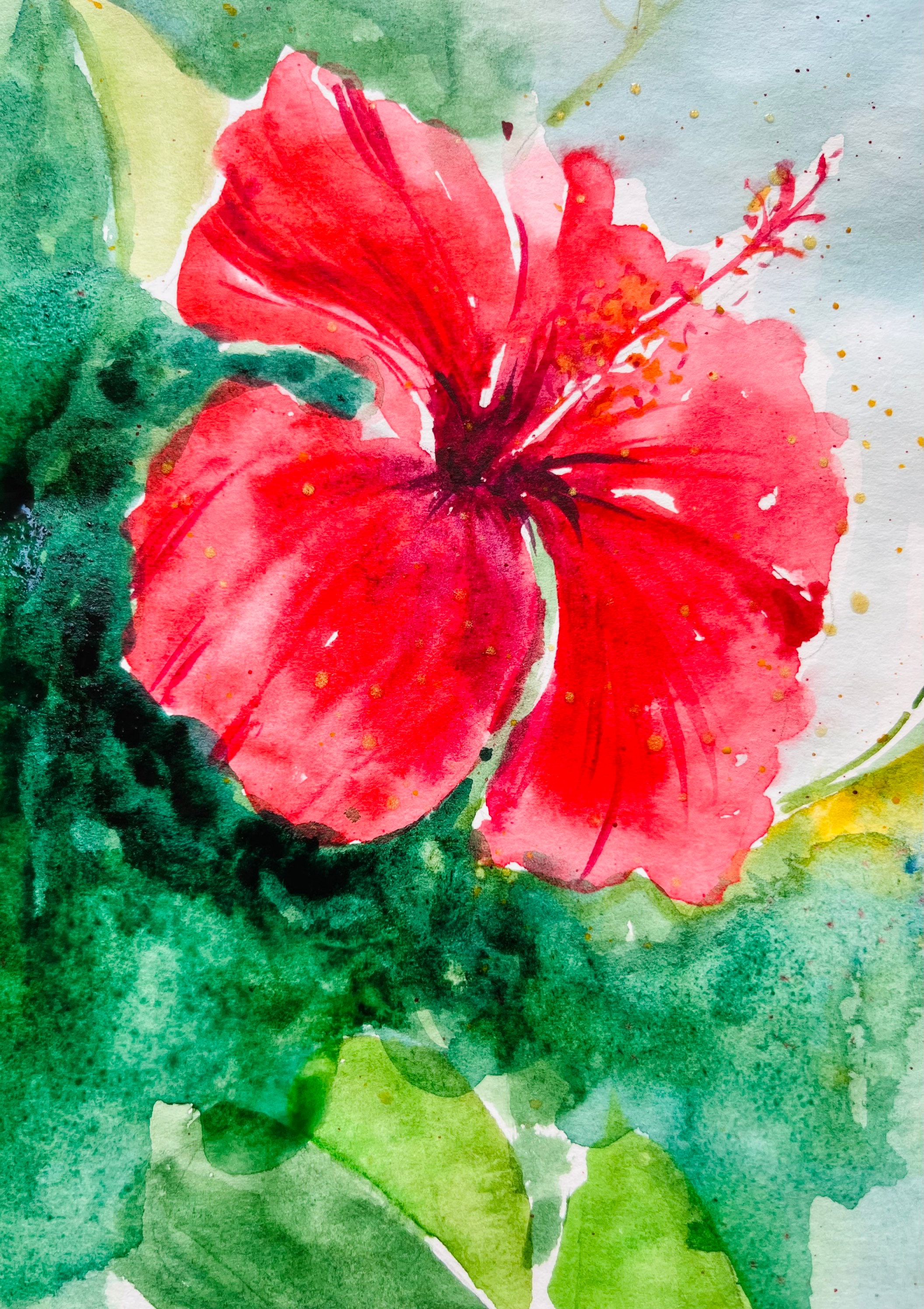 ハイビスカス オリジナル絵画 壁アート 花のアート ホーム