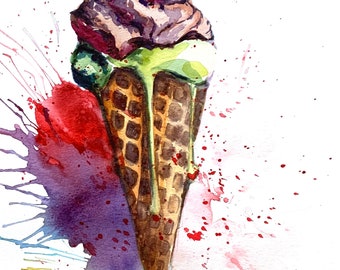 Ice cream Original Painting Wall Decor