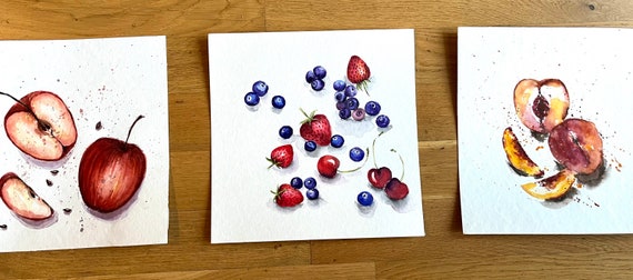 夏のフルーツセット3 オリジナル絵画 壁飾り 酒 - Etsy 日本