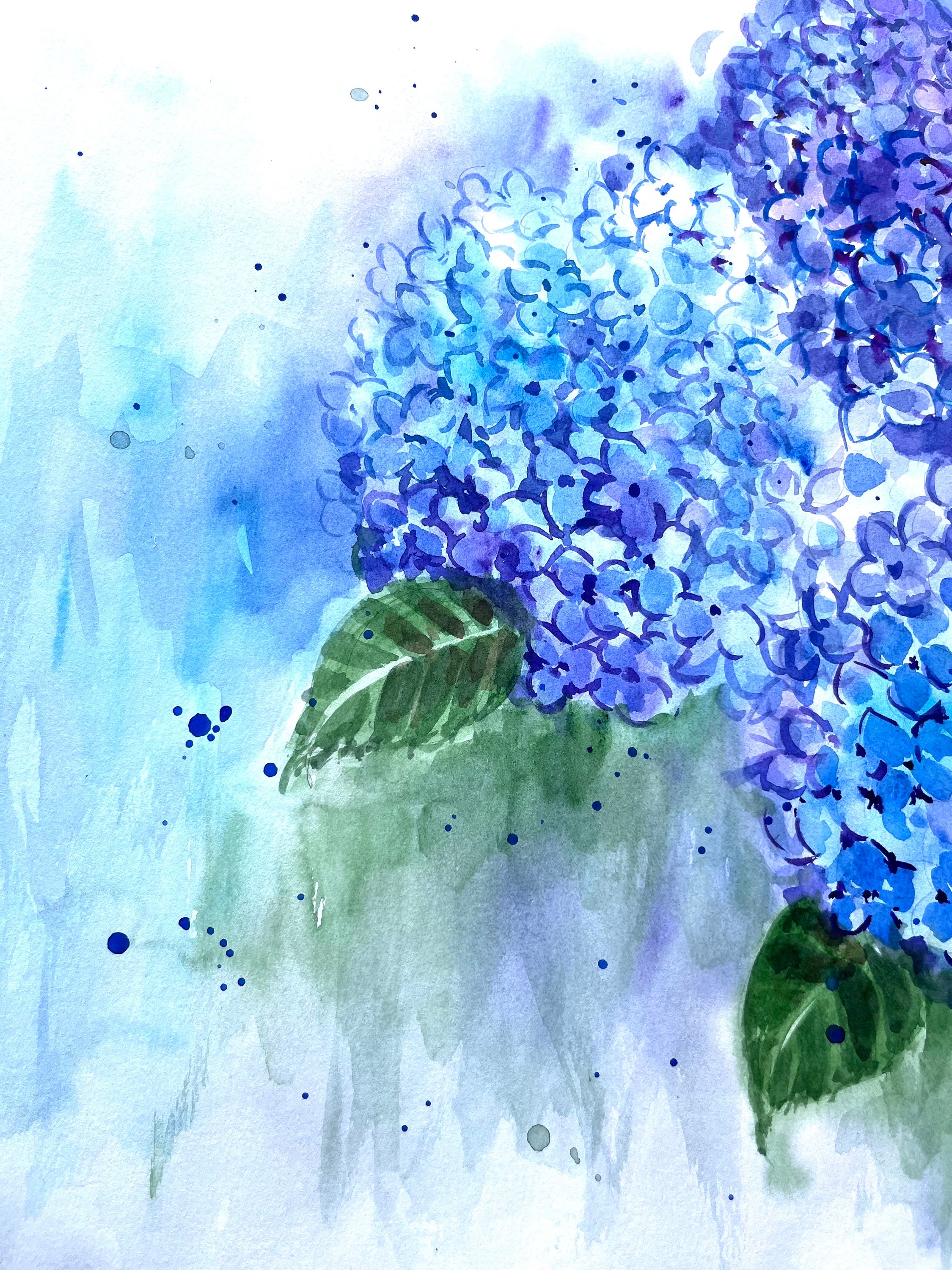 blue-hydrangea-watercolor-painting-botanical-floral-wall-art-etsy