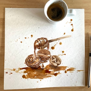 Real coffee Art Original Painting Wall Decor