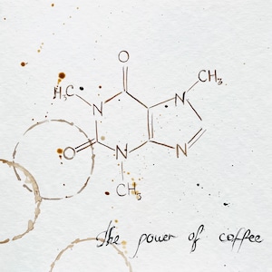 Molekül von Koffein Originalgemälde Wandkunst