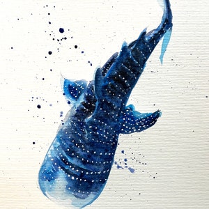Whale Shark Original Painting Wall Art Home Decor Housewarming gift Gift for man Gift for woman Birthday Gift