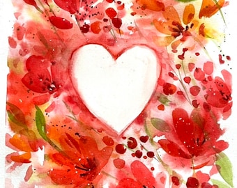 Amor y Flovers Pintura original Arte mural