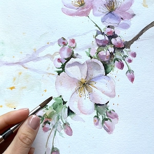 桜のオリジナル絵画 壁アート 家の装飾 姉妹への贈り物 春の花 春の花
