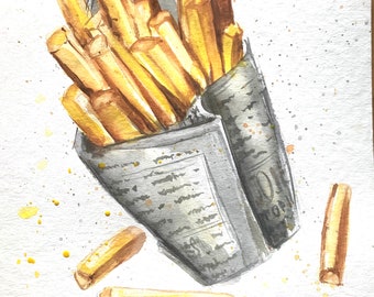 French fries Original Painting Wall Art