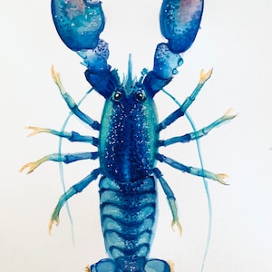 Lobster Original Watercolor Painting Wall Art