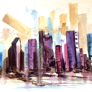 Texas Skyline Original Painting Wall Decor