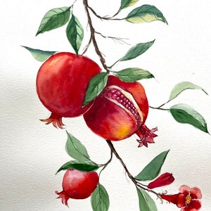 Pomegranate Original Painting Wall Art Kitchen Wall Decor Housewarming Gift