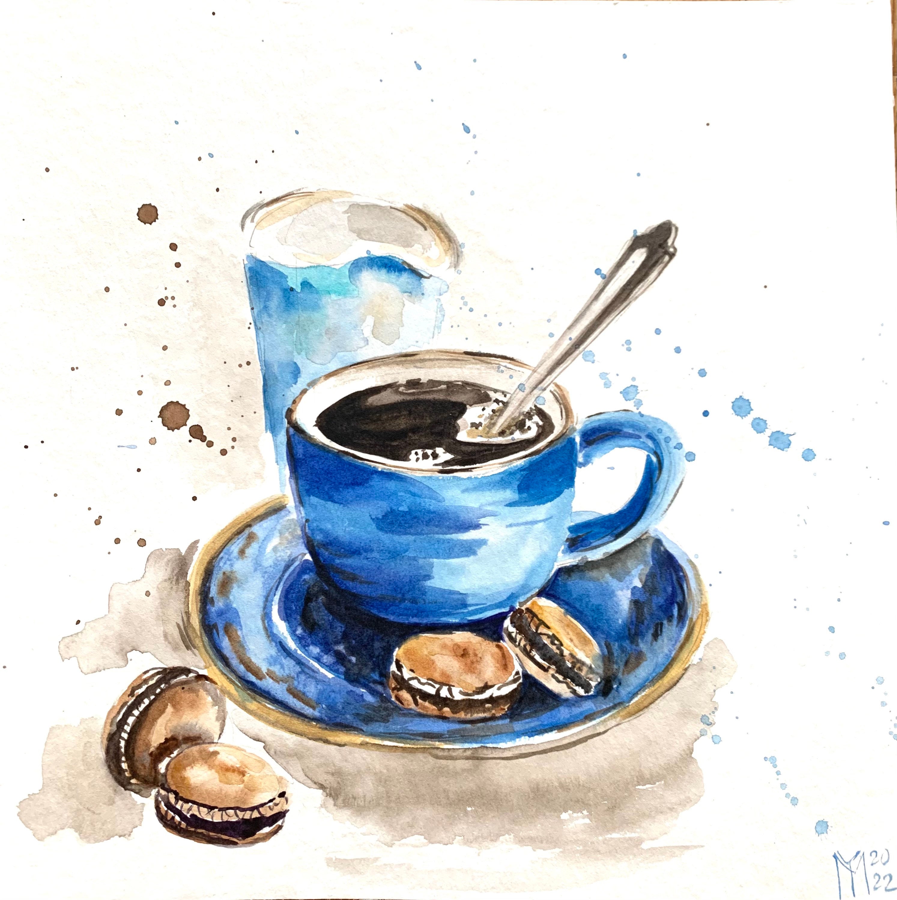 Coffee Cup Original Painting Wall Art - Etsy Israel