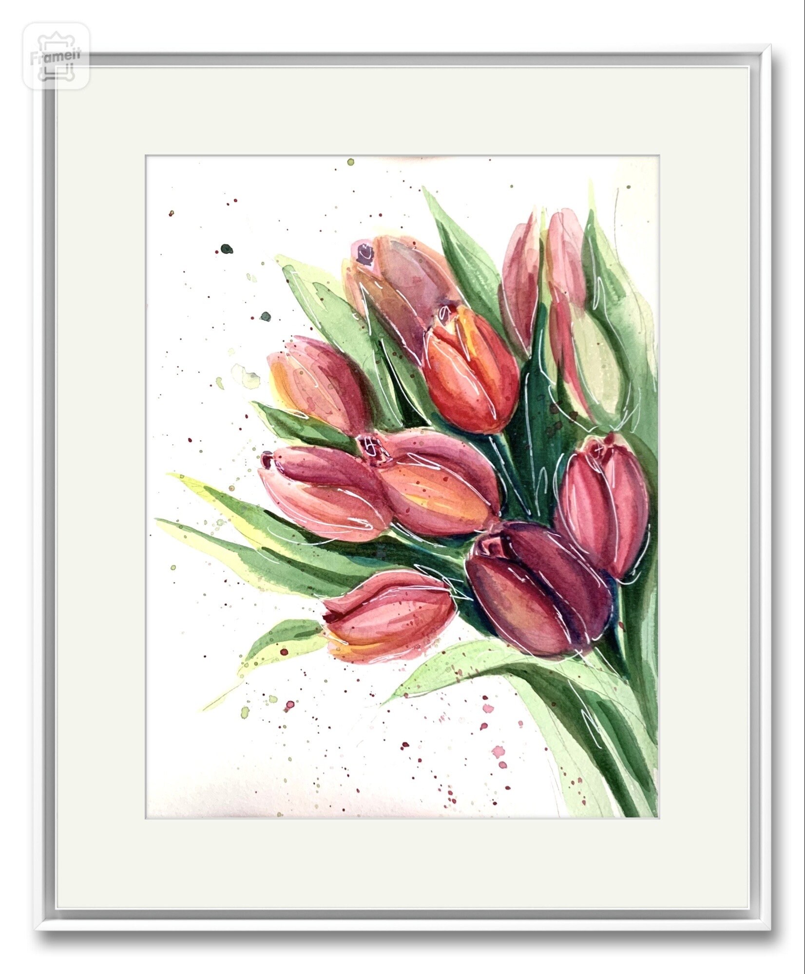 『チューリップ』絵画 伊藤伊八「チューリッヒ（スイス）」油絵・F4号 絵画買取・販売