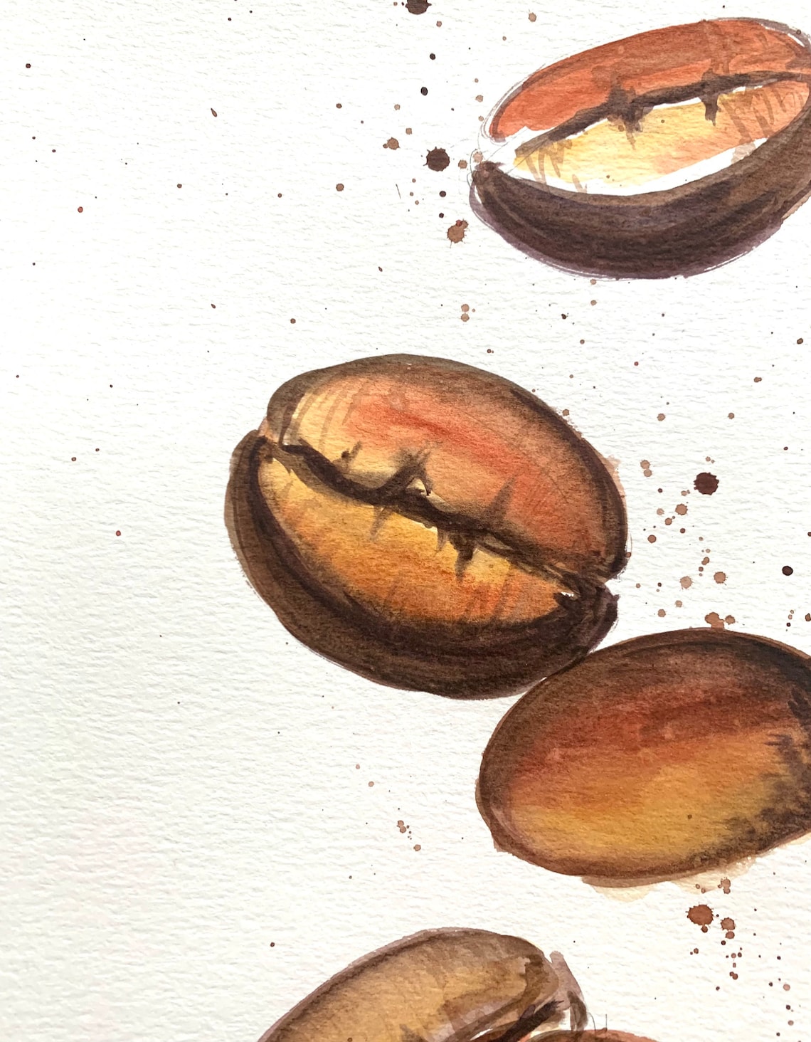 coffee-beans-original-watercolor-painting-wall-decor-etsy