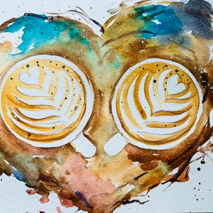 Cappuccino Lovers Original Painting Wall Art