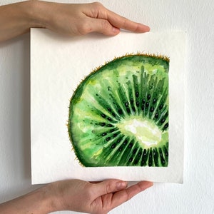 Kiwi Original Watercolour Wall Decor Kitchen Wall art Housewarming Gift for Her Gift for Sister