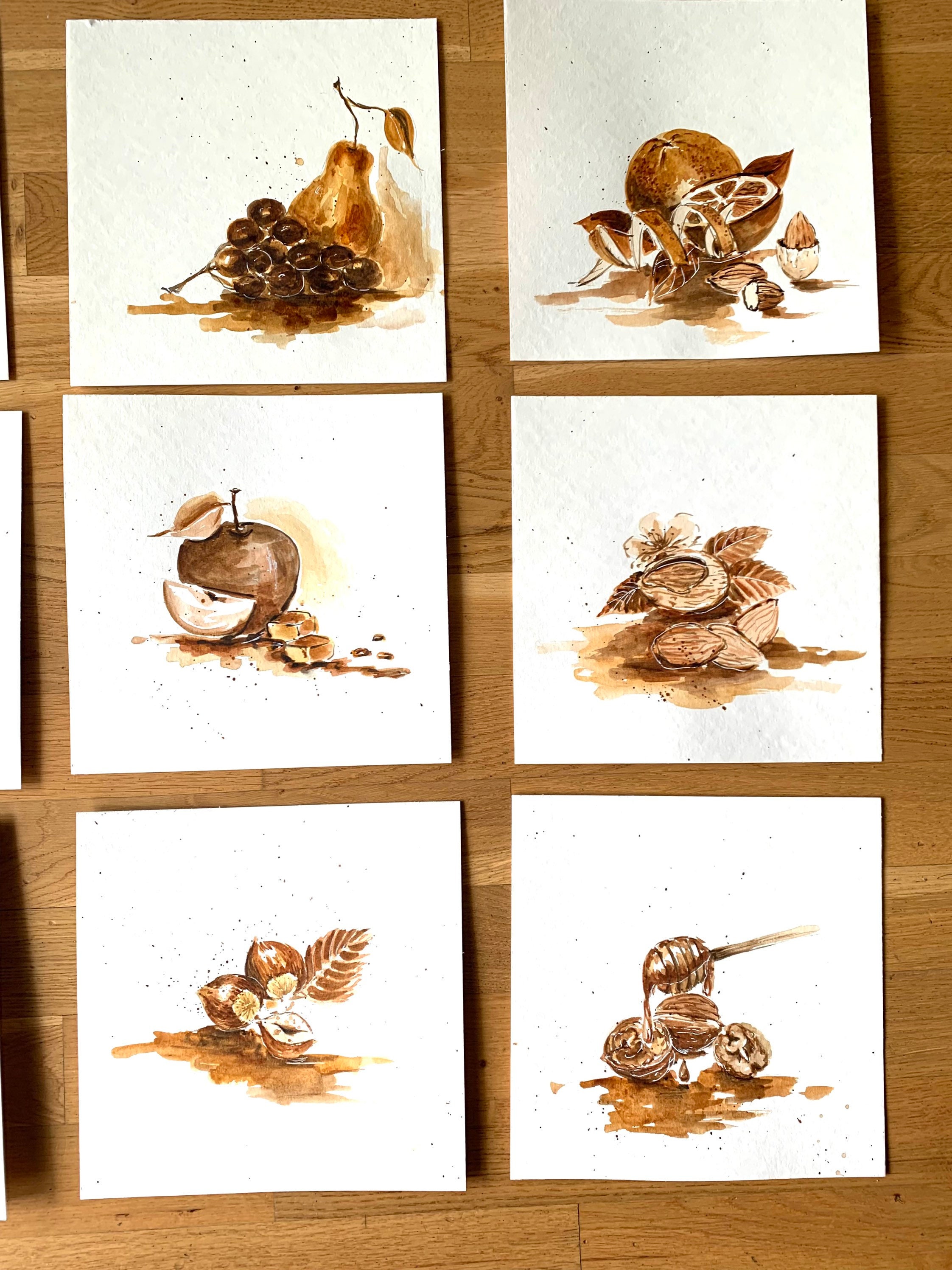 Real Coffee Art Original Painting Wall Decor - Etsy