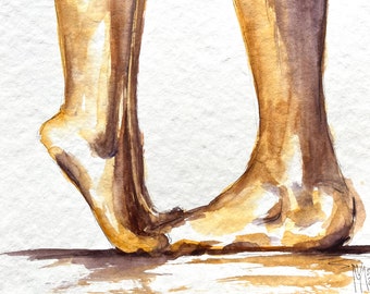 Couple Love Feet Original Art Watercolour Painting Home Decor Custom painting of couple Love Painting Anniversary gift