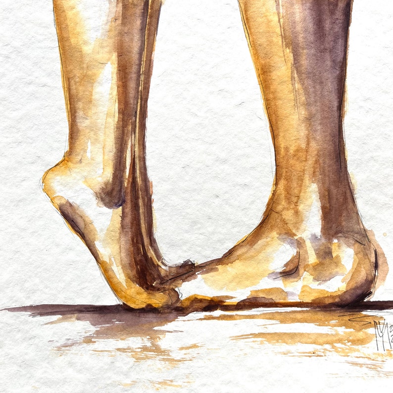 Paar Füße Aquarell Malerei: Unikat zum Jahrestag (25 x 25 cm) - Etsy ...
