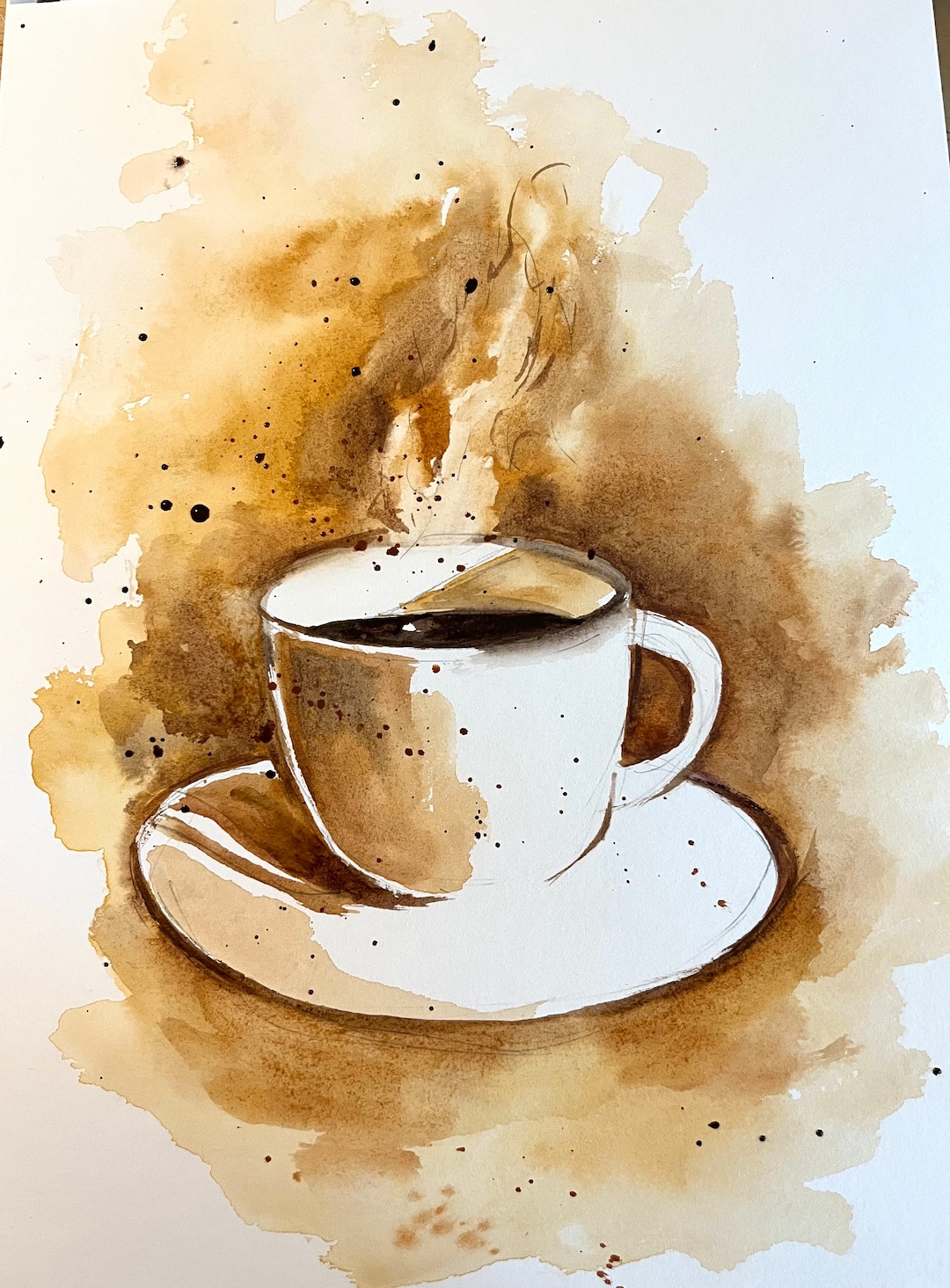 油彩画 coffee time Amazon.com: 4eN Coffee Time Modern Wall Art