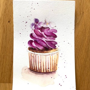 Cupcake Cartoline Set 3 Pittura originale