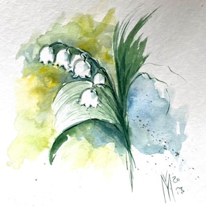 Lilies of the Valley Original Painting Wall Art Motherday’s Gift Gift for Grandma Gift for Friend