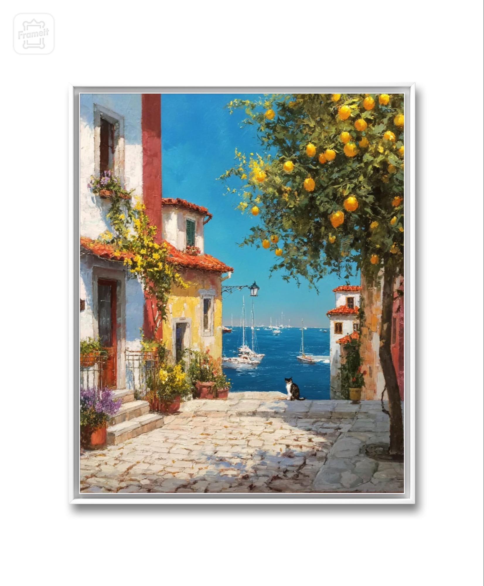 Amalfi Lemon Art Print: Italian Seaside View, Italian Rivera