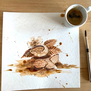 Real coffee Art Original Painting Wall Decor