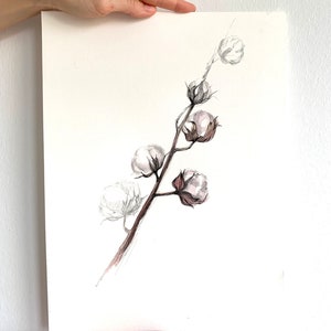 Cotton flowers Original Painting Wall Decor 30x40 sm
