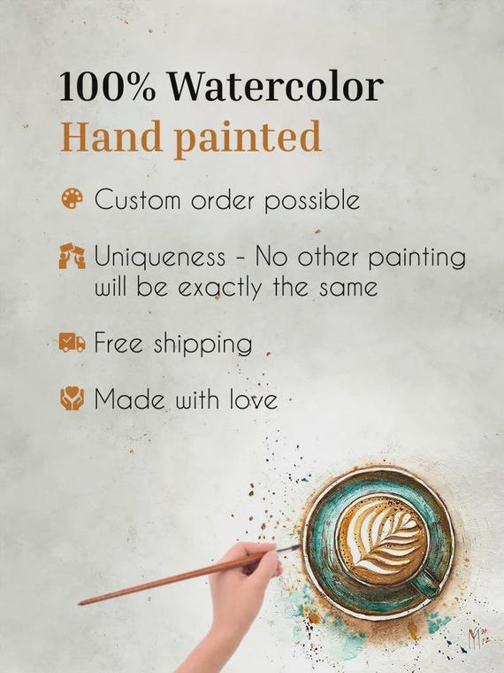 Ice Cream Cherry Original Painting Wall Art Wall Decor Coffee Bar