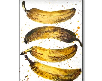 Banana Originalgemälde Wall Art Original Geschenk Home Decor